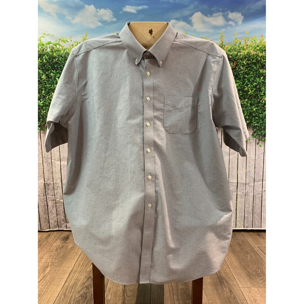Mens LL Bean Grey Oxford Style Button Down Sz 18 Reg Traditional Fit (SKU: 10M)